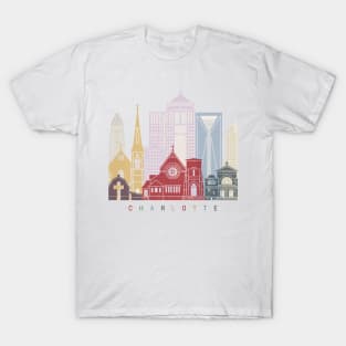 Charlotte skyline poster T-Shirt